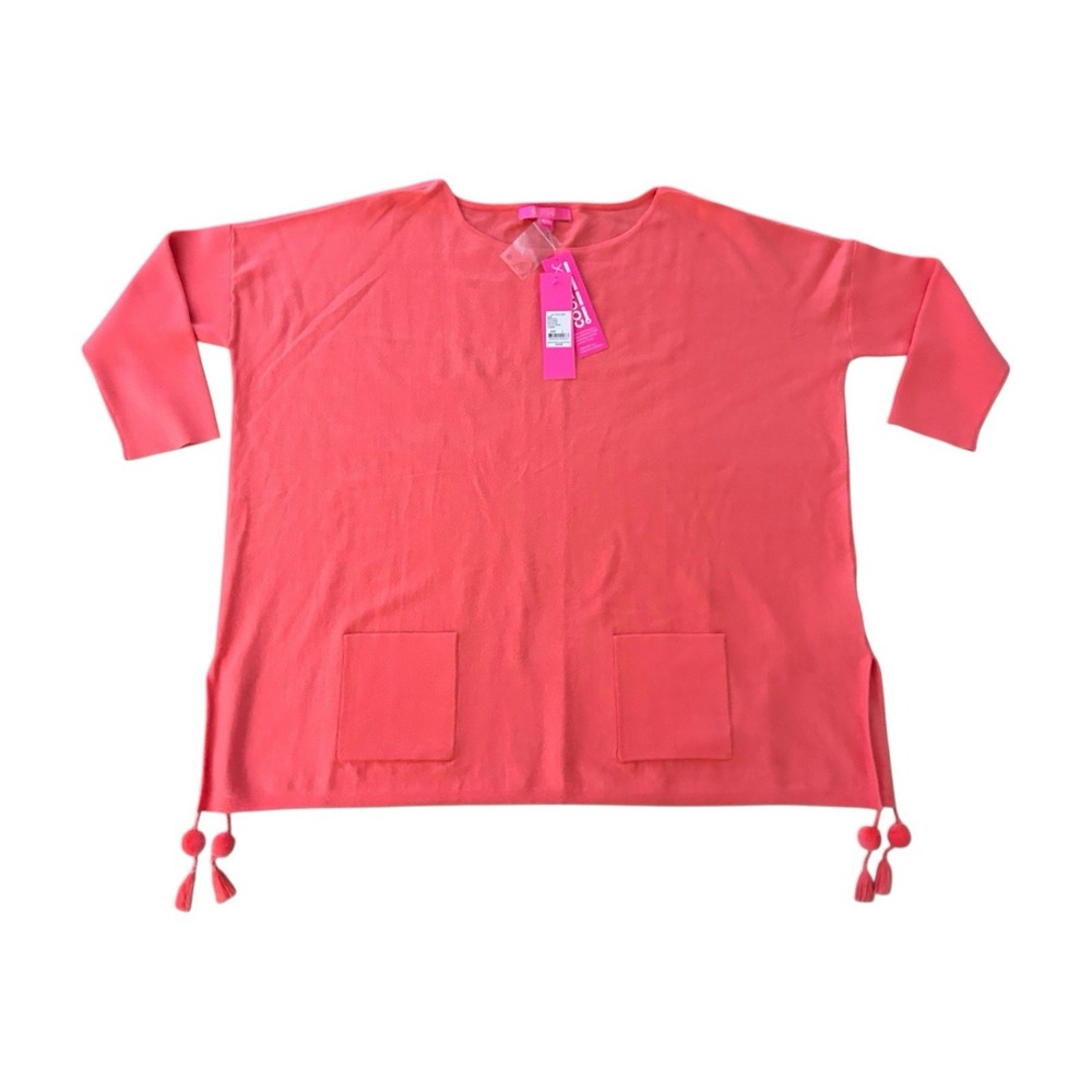 Lilly Pulitzer Women's Elba Coolmax Sweater In Tangerine Size L NWT